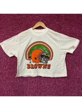 Junk Food Cleveland Browns Game Time Mock Neck Crop T-Shirt Large